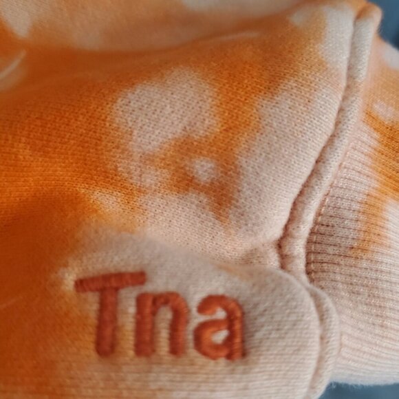 TNA Cozy Fleece Orange Tie Dye Boyfriend Crop Top Size 1 - Picture 8 of 11